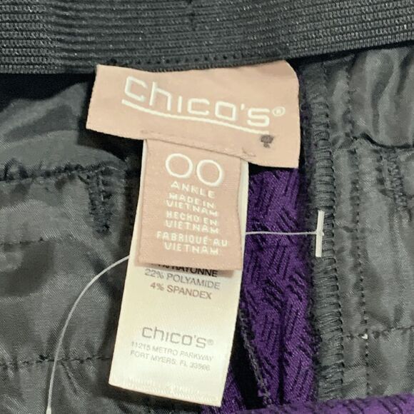 Chico's Womens Pants Ankle Stretchable Abstract Blue Size 29 - Picture 4 of 6